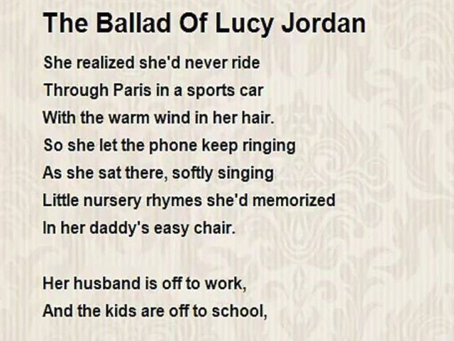 Marianne Faithfull – The Ballad of Lucy Jordan